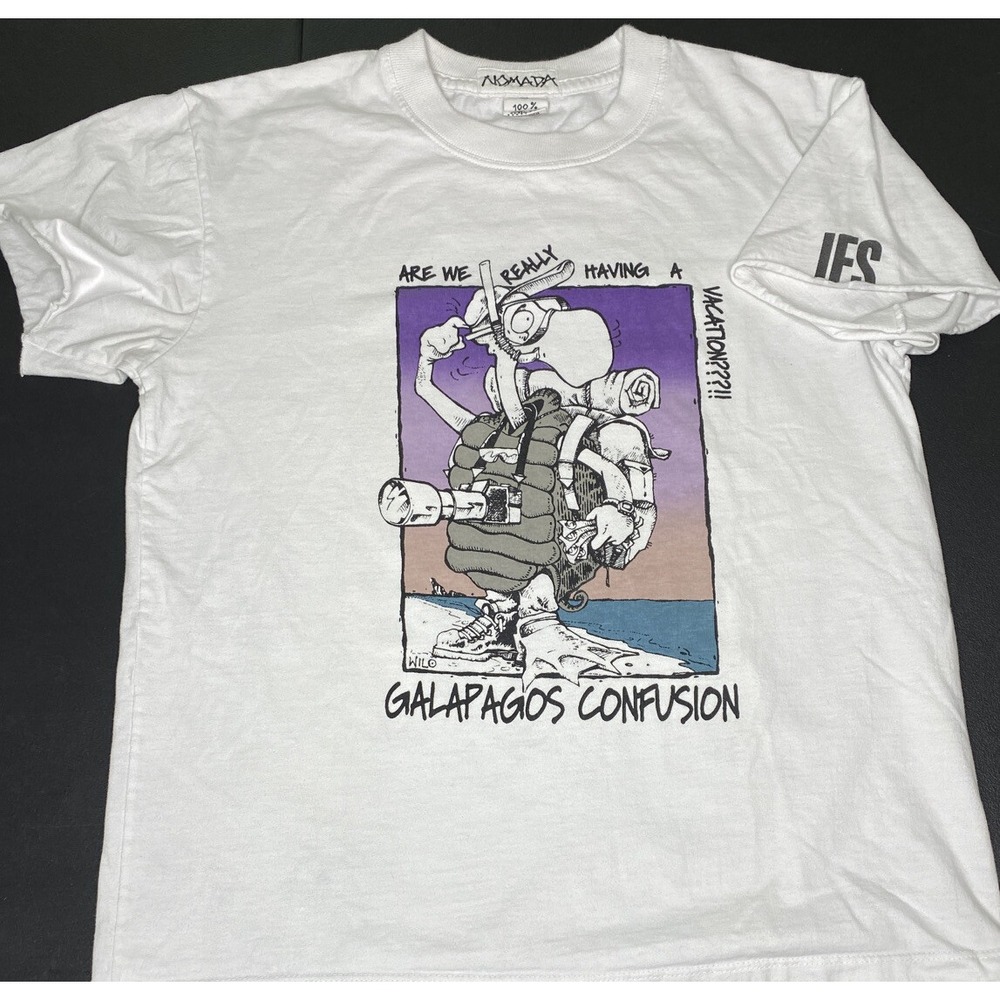Nomada Galapagos Comics Wilo Graphic T Shirt Mens S White Retro Rare Vintage - Picture 8 of 11